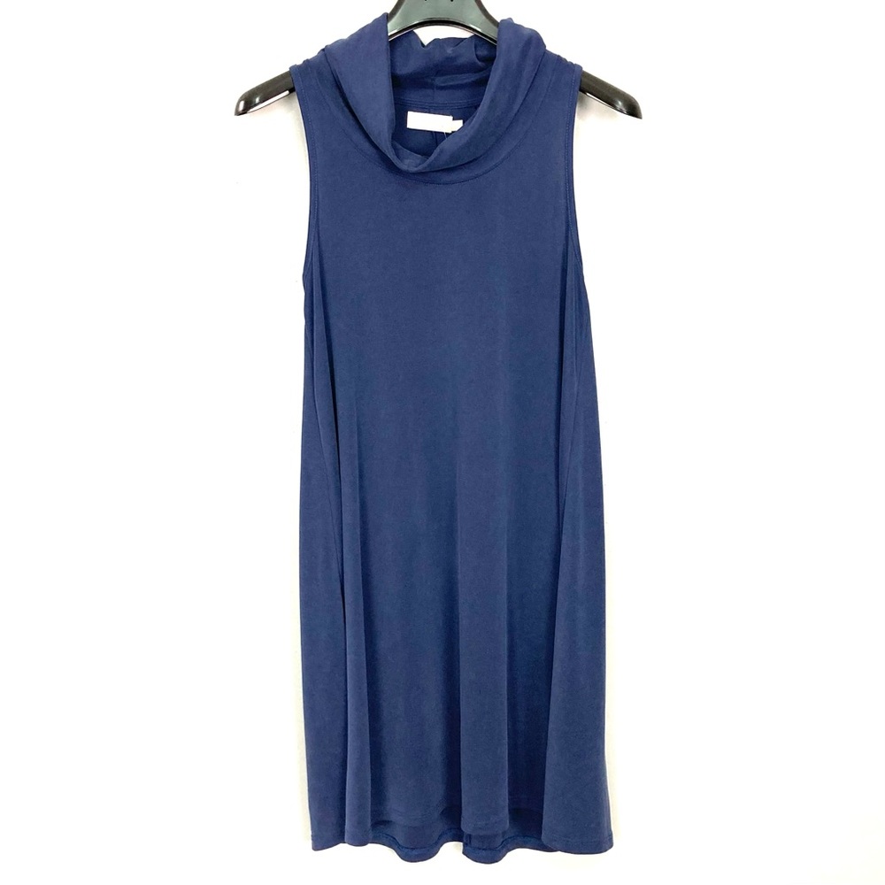 Nation LTD Cowl-Neck Shift Dress Women’s Size M Sleeveless Soft Modal Blend Blue